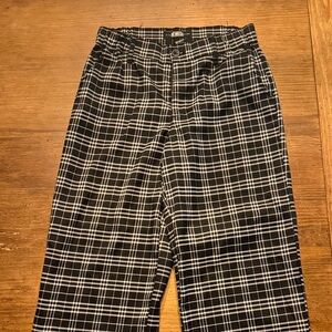 Rewash Black and White Plaid hemmed chinos